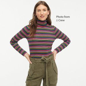 J. CREW Perfect Fit Stripe Turtleneck - Multicolor - Jewel colors - Never worn.